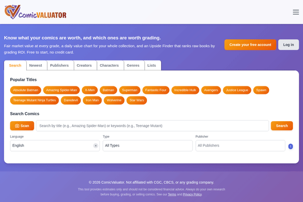 ComicValuator in motion